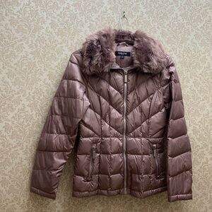 Kenneth Cole New York Quilted Jacket with Faux Fur